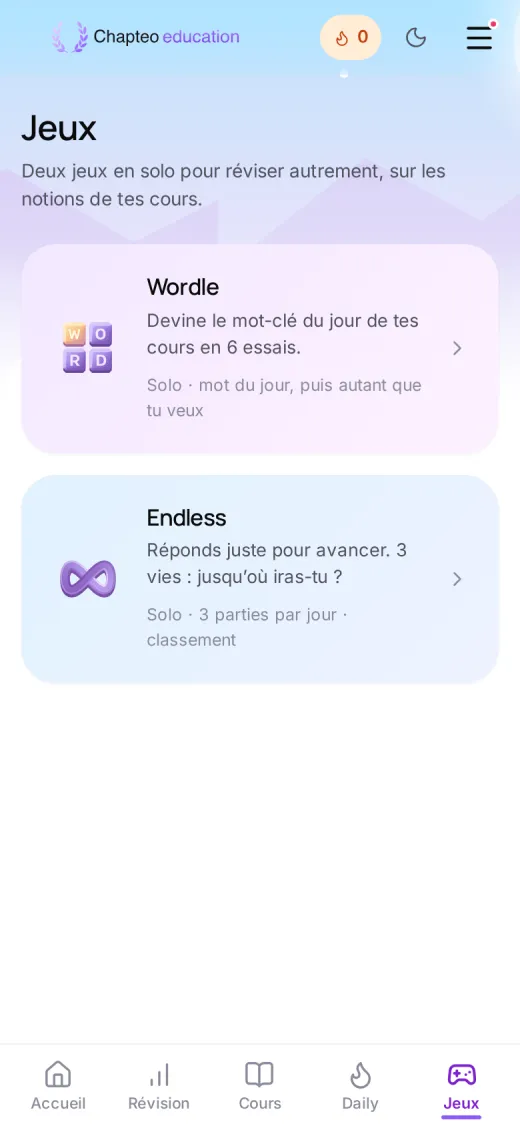 Capture de Chapteo : jeux